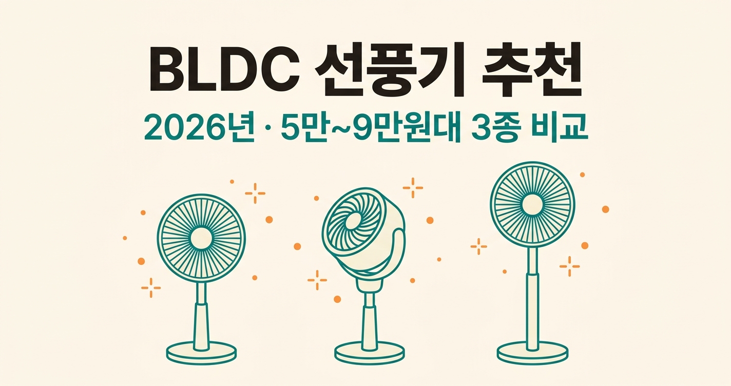 2026년 BLDC 선풍기 추천 3종 비교 (5만~9만원대) 대표 이미지
